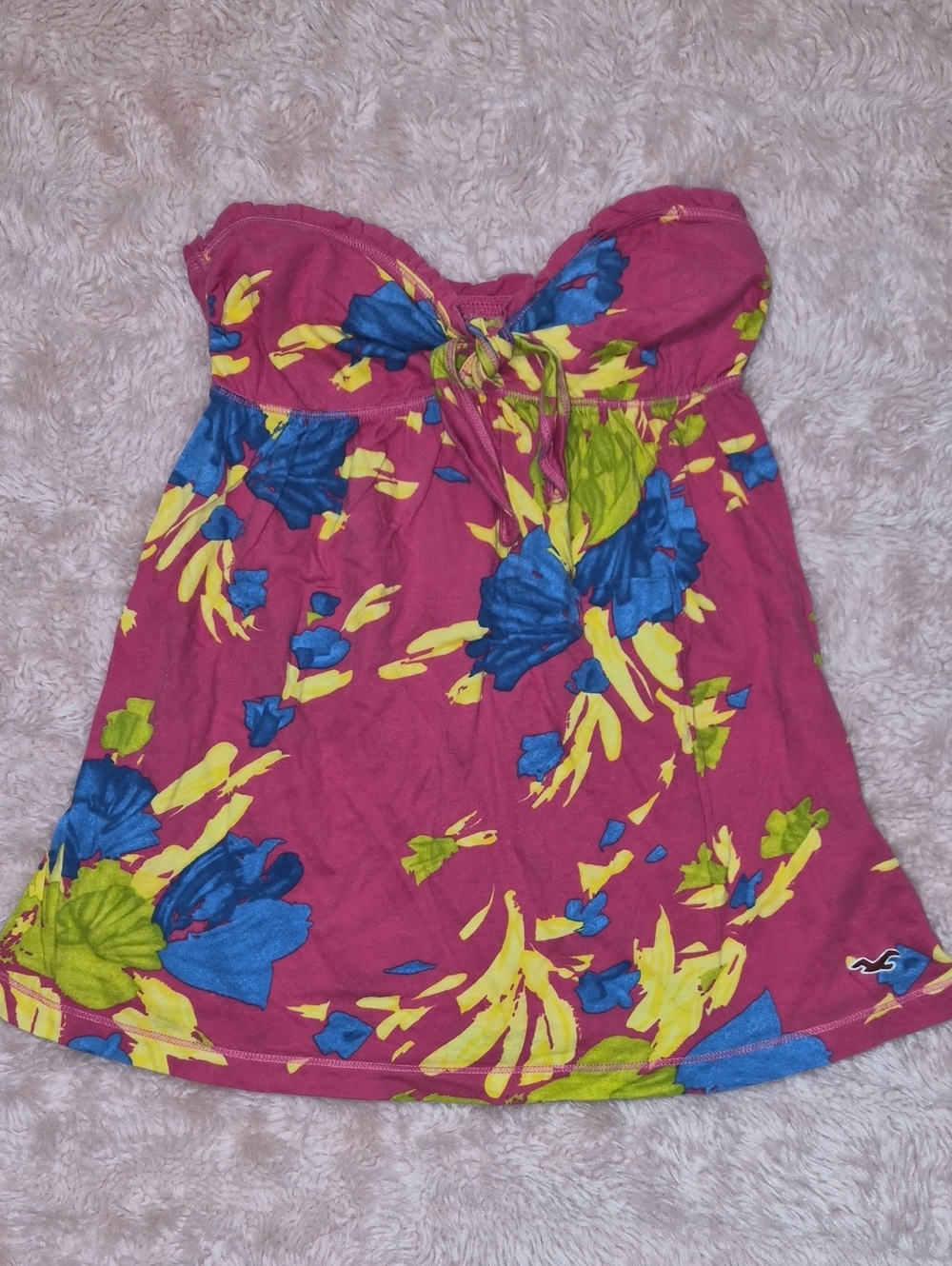 Hollister Pink Floral Strapless Tube Top